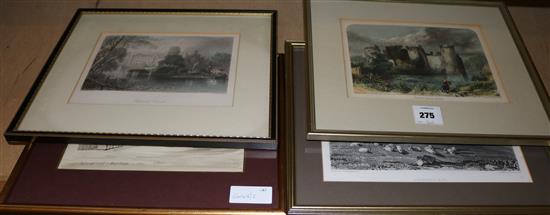 3 prints & pen & ink drawing